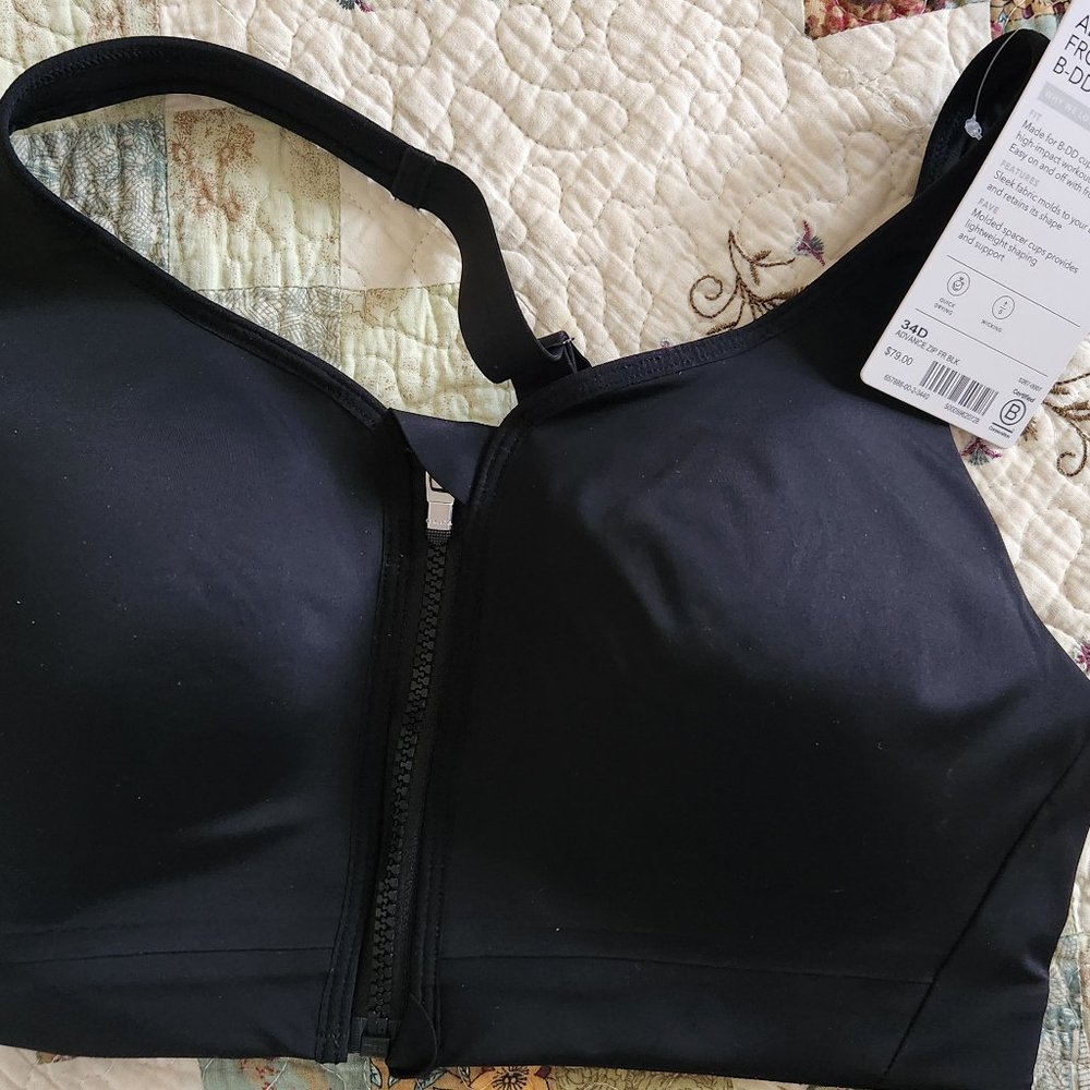 ATHLETA ZIP FRONT SPORTS BRA NWT